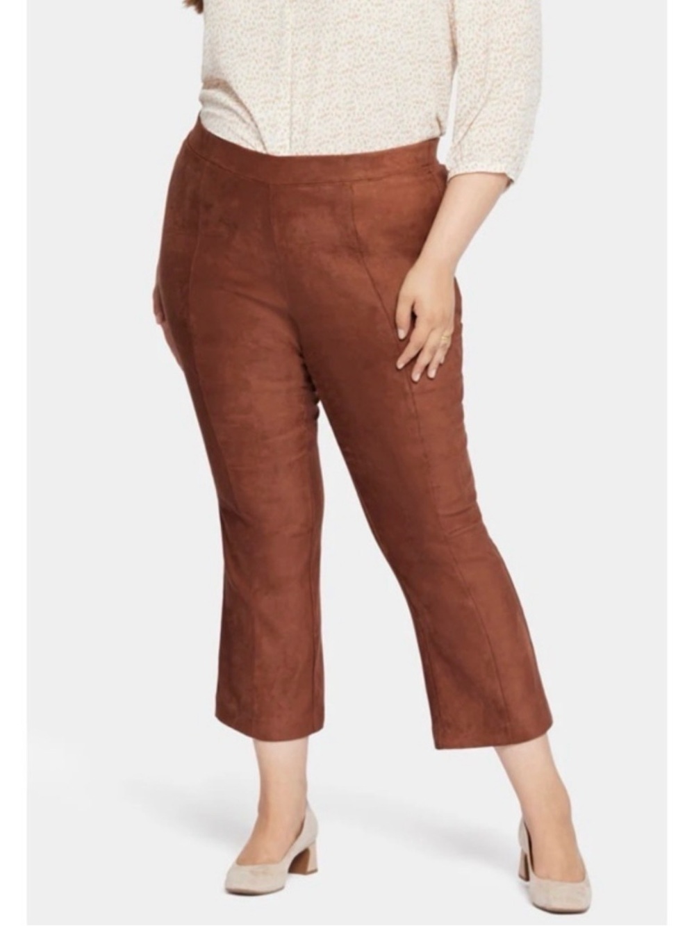 Suede Pull On Slim Bootcut Pants - Picture 7 of 8
